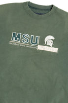 Vintage Distressed MSU Michigan State University Embroidered Sweatshirt (1990s)