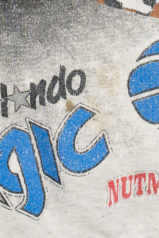Vintage 1993 NBA London Games Magic Vs. Hawks Nutmeg Short Sleeve Sweatshirt (1990s)