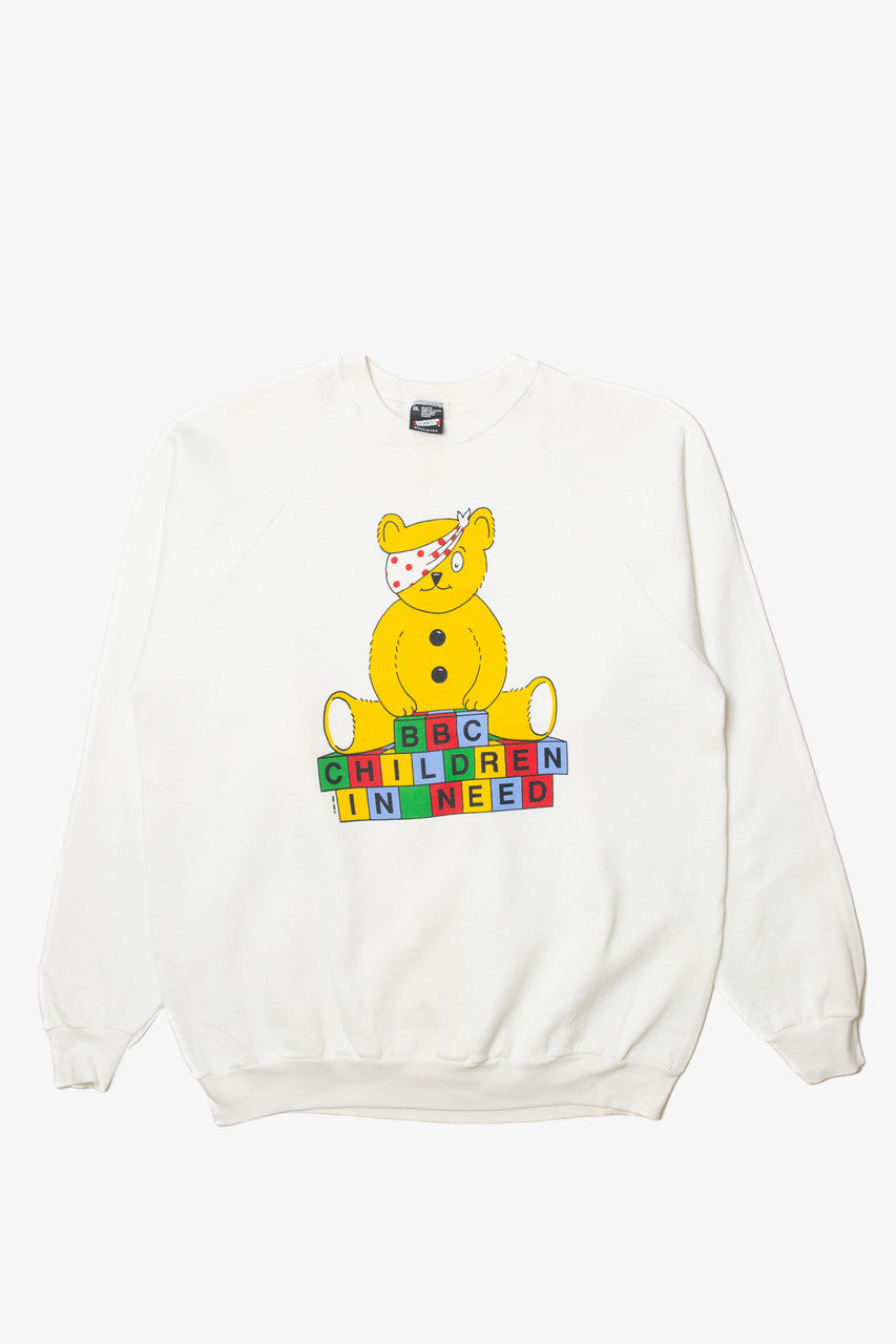 Vintage "BBC Children In Need" Teddy Bear Screen Stars Sweatshirt (1980s)