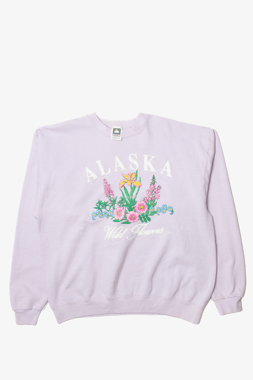 Vintage "Alaska Wildflowers" Cotton Deluxe Sweatshirt (1990s)