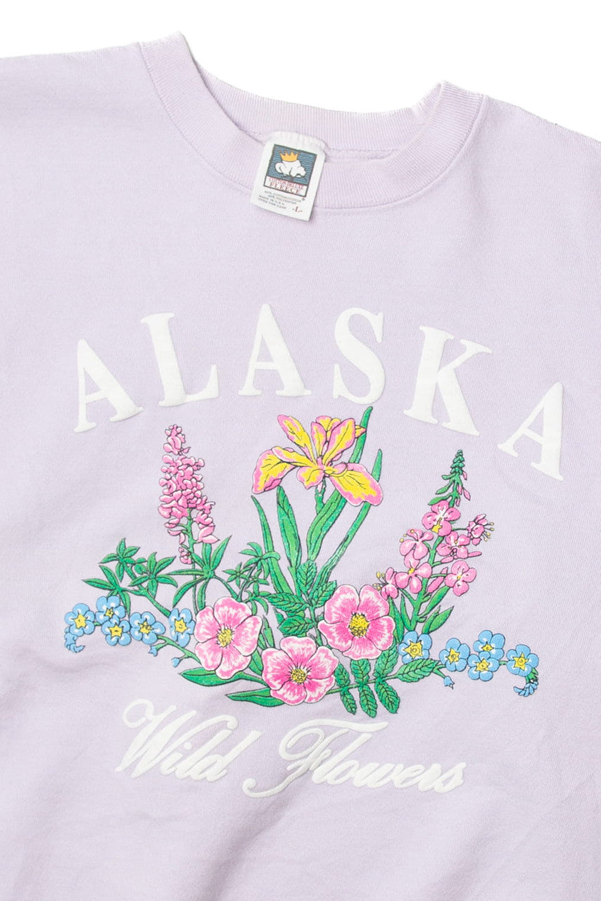 Vintage "Alaska Wildflowers" Cotton Deluxe Sweatshirt (1990s)