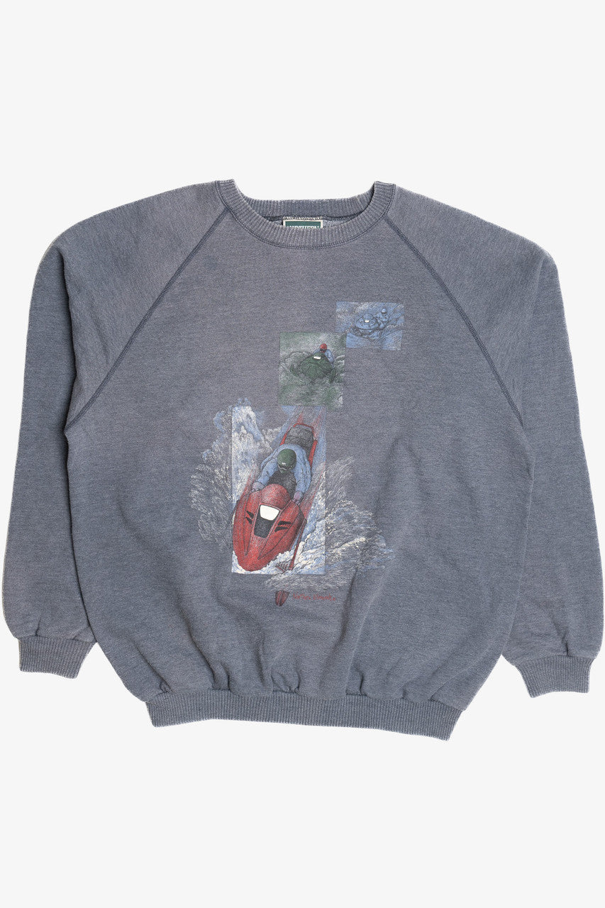 Vintage Snowmobile Northern Elements Raglan Sweatshirt (1990s)