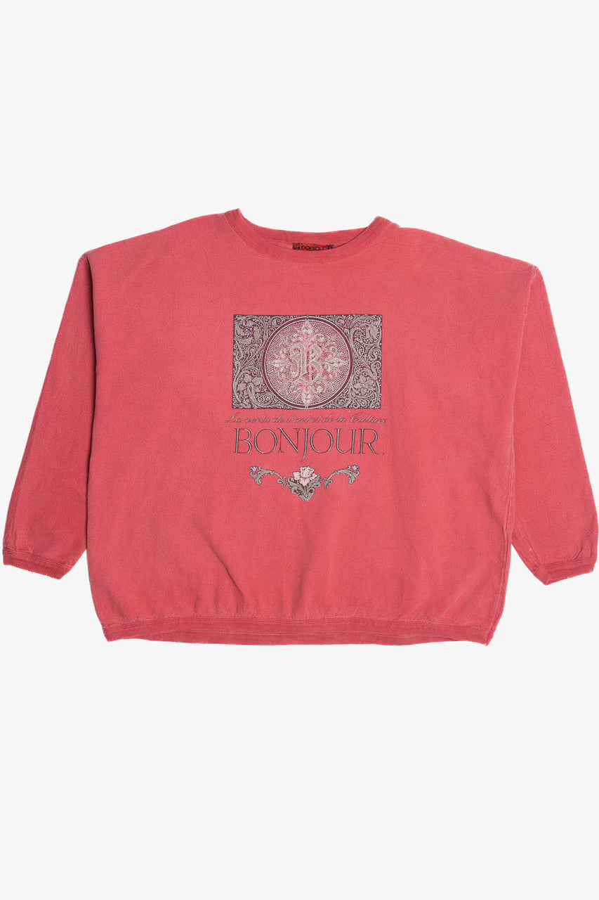 Vintage "Bonjour" Logo Sweatshirt (1990s)