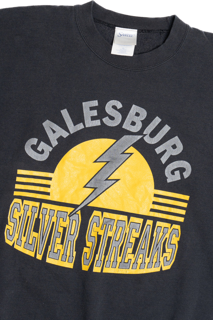 Vintage Galesburg "Silver Streaks" Lightning Sweatshirt (1990s)