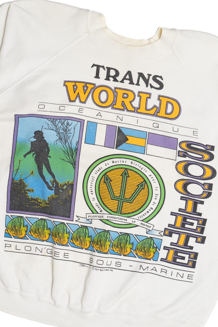 Vintage "Trans World" French Scuba Diving Sweatshirt (1980s)