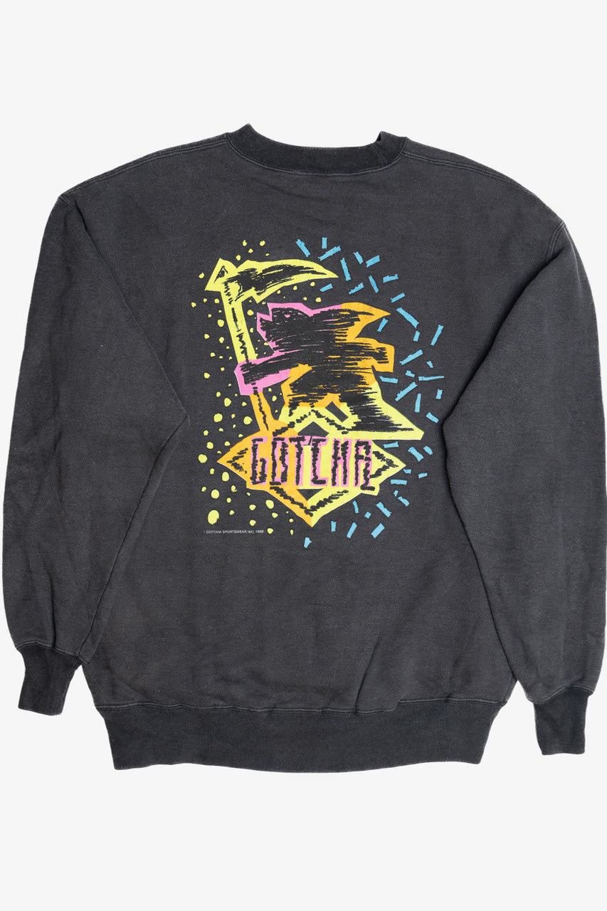 Vintage 1988 "Gotcha" Sportswear Sweatshirt With Front Pockets (1980s)