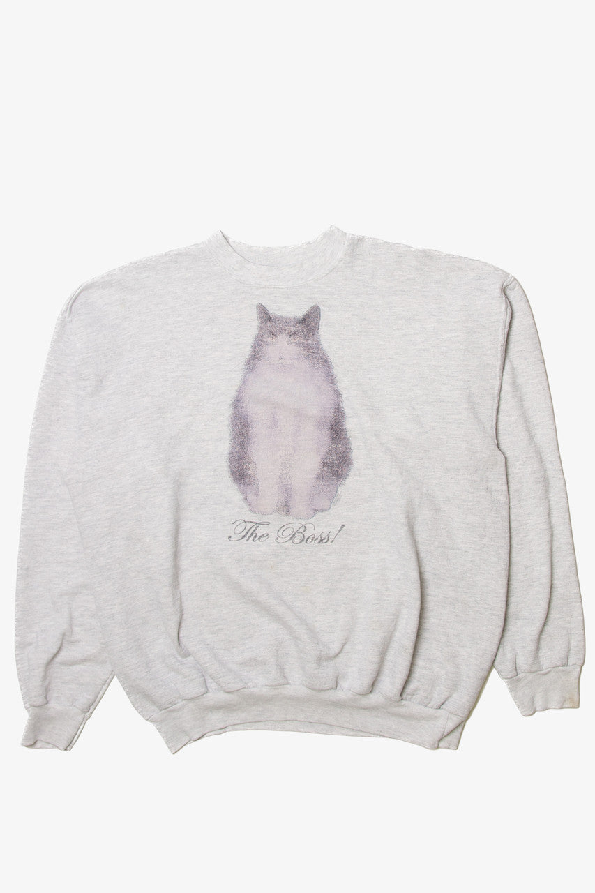 Vintage "The Boss!" Cat Sweatshirt (1990s)