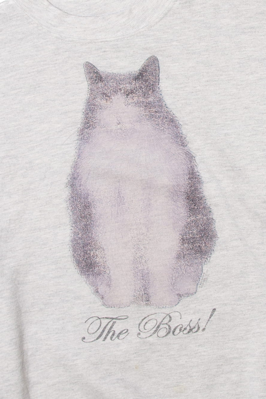 Vintage "The Boss!" Cat Sweatshirt (1990s)