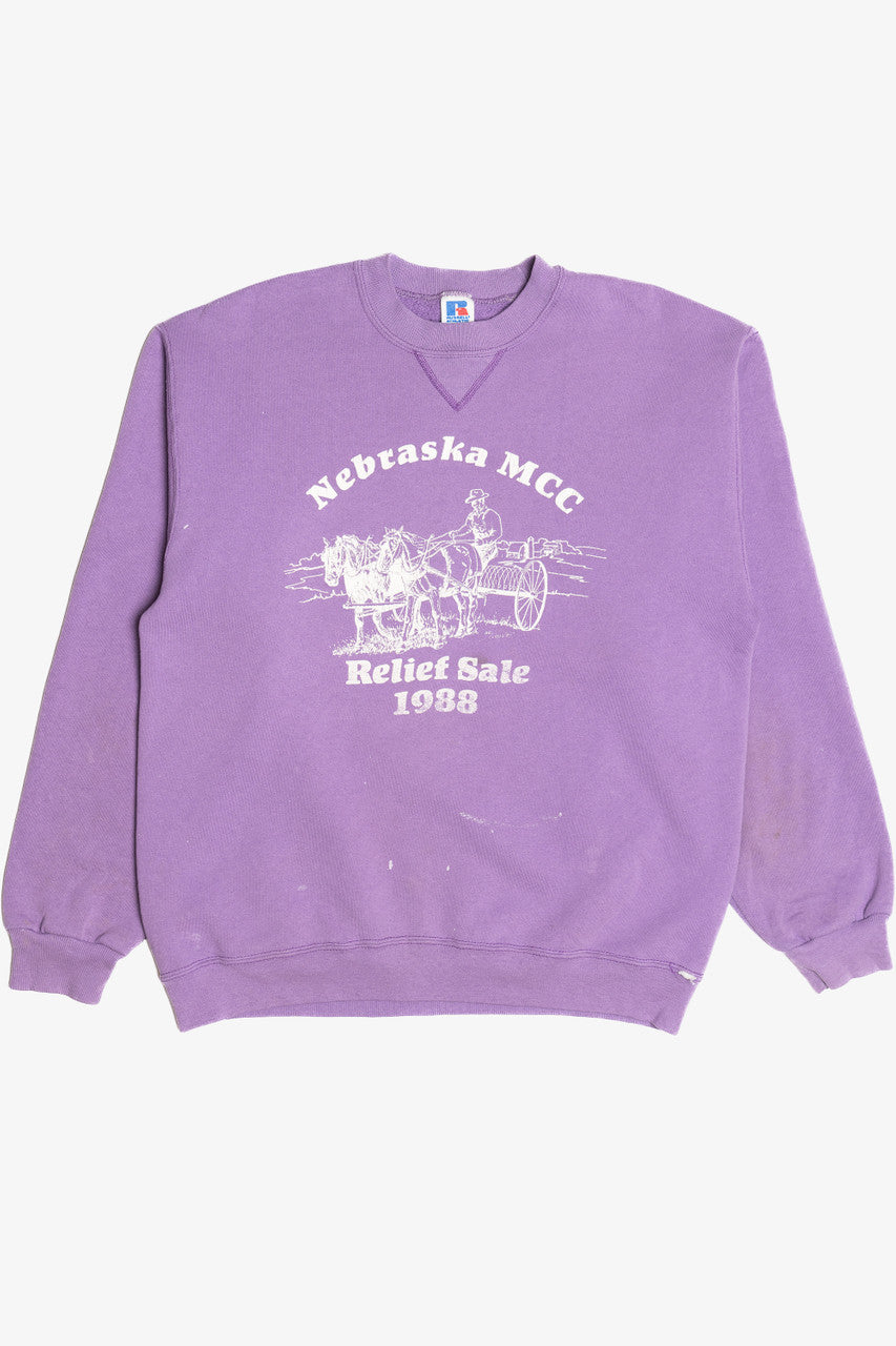 Vintage "Nebraska MCC Relief Sale 1988" Russell Athletic Sweatshirt (1980s)