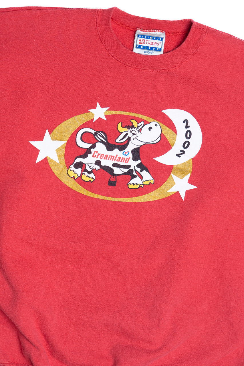 Vintage "Creamland" Dairy Cow Sweatshirt (2000s)