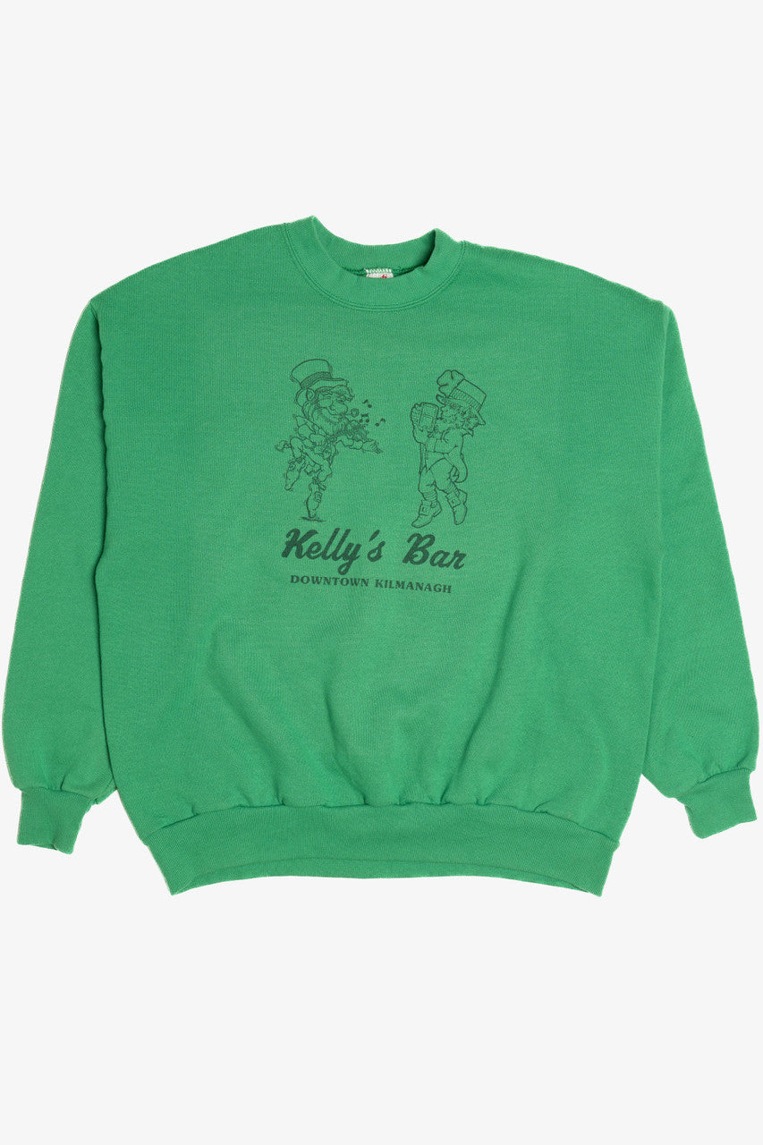 Vintage Kelly's Bar Downtown Kilmanagh Irish Leprechauns Sweatshirt (1990s)