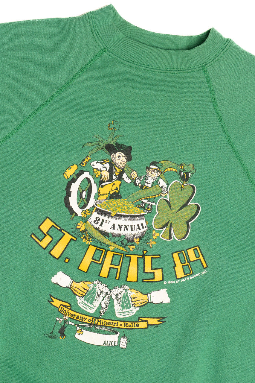 Vintage St. Pats 1989 UMR University Missouri Rolla Discus Athletic Sweatshirt (1980s)