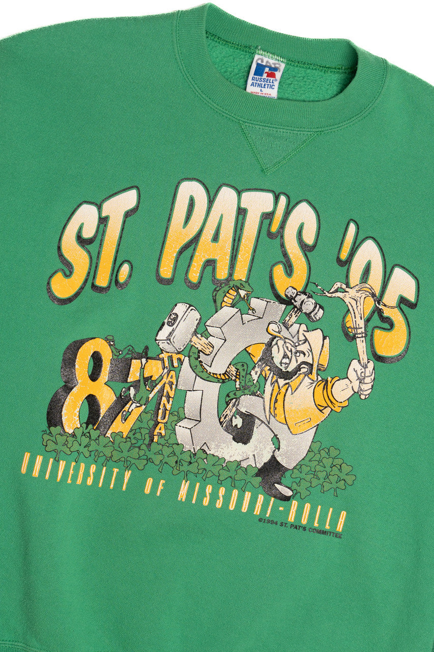 Vintage St. Pats 1995 UMR University Missouri Rolla Sweatshirt