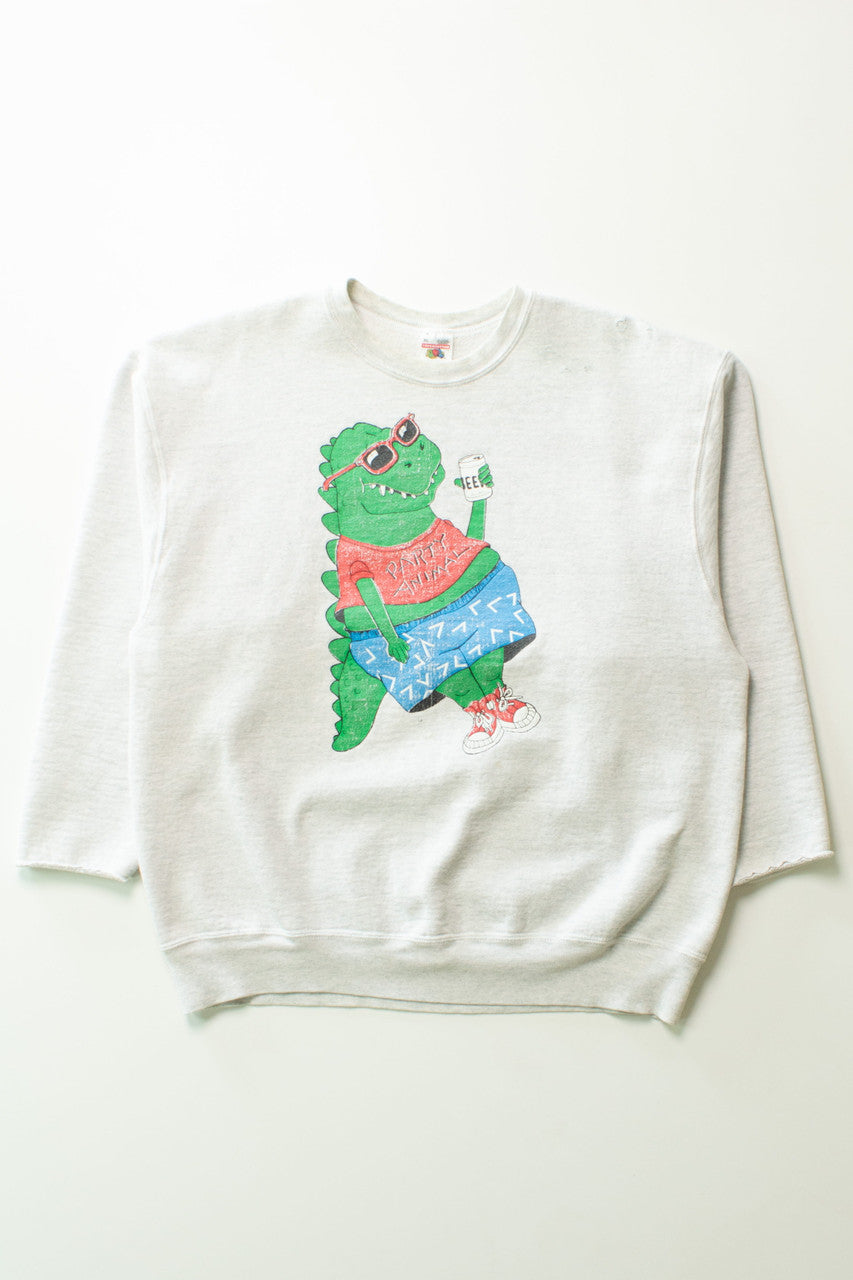 Vintage T-Rex Party Animal Sweatshirt (1990s)