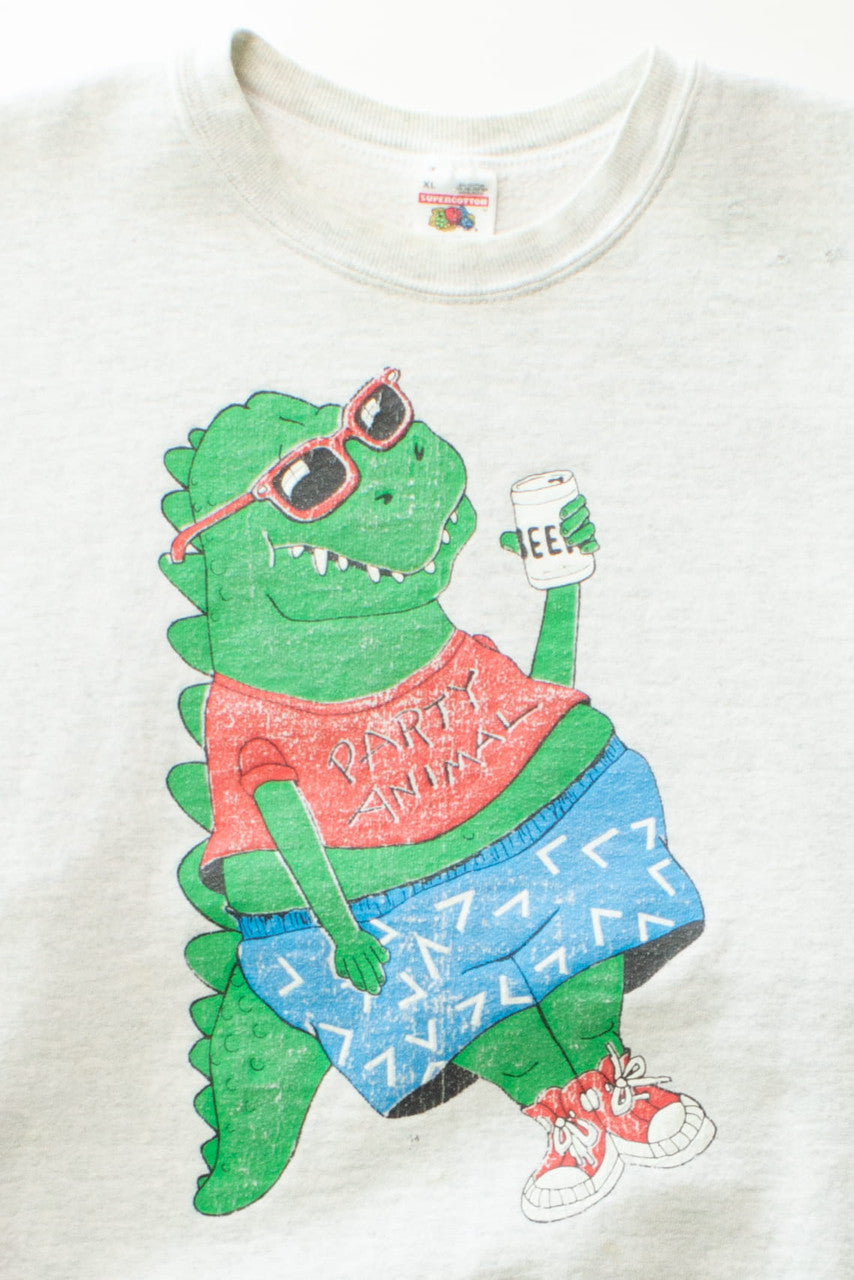 Vintage T-Rex Party Animal Sweatshirt (1990s)