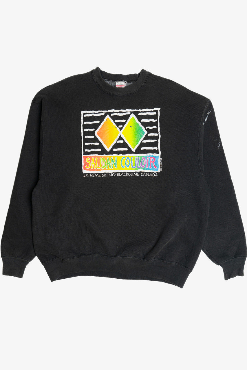 Vintage "Saudan Couloir Extreme Skiing" Backcomb Canada Sweatshirt (1990s)