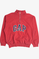 Vintage "Gap Authentic" Embroidered Logo Quarter Zip Sweatshirt (1990s)