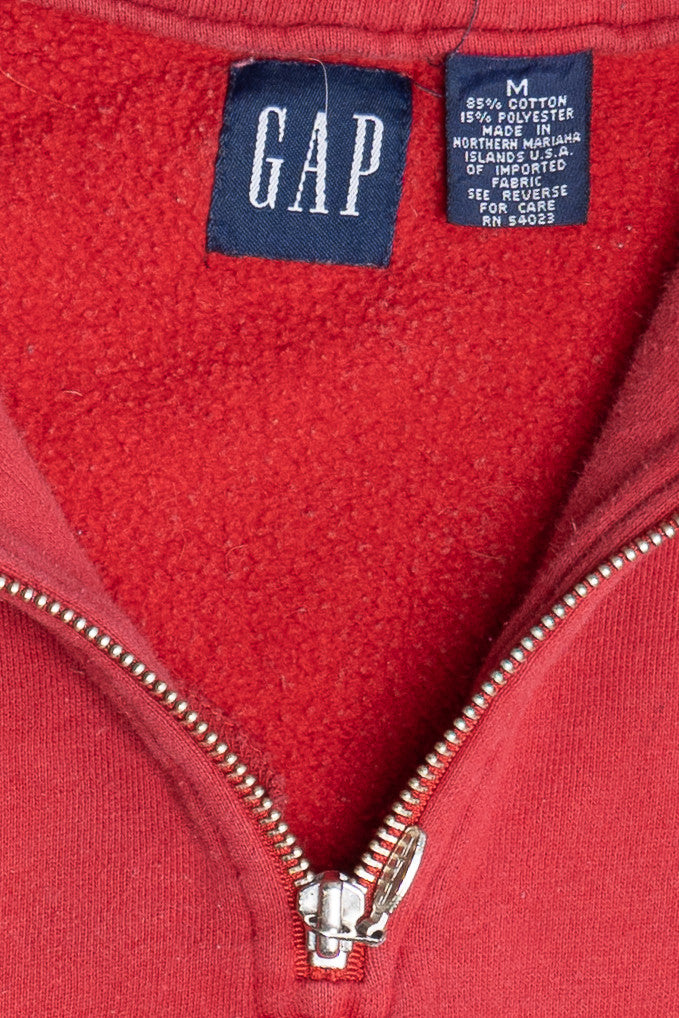 Vintage "Gap Authentic" Embroidered Logo Quarter Zip Sweatshirt (1990s)