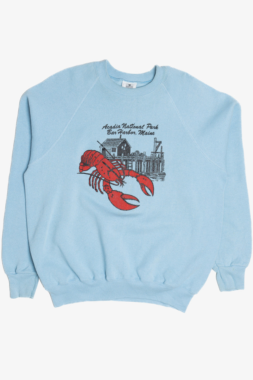 Vintage "Acadia National Park" Maine Lobster Raglan Sweatshirt (1990s)