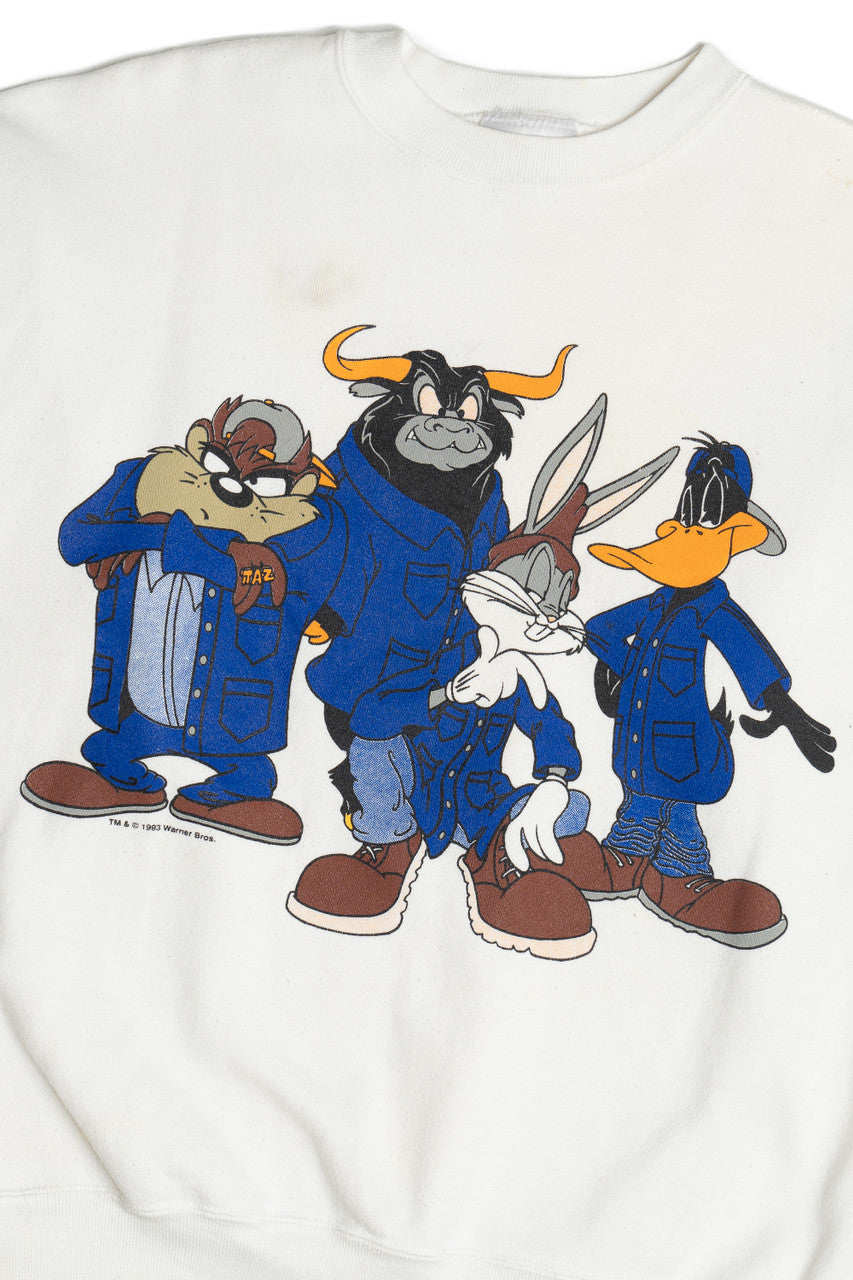 Vintage Looney Tunes Bugs Taz Daffy Duck Crew Sweatshirt (1990s)