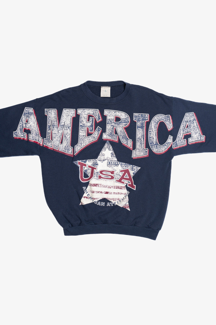 Vintage "America" USA Spellout Sweatshirt (1990s)