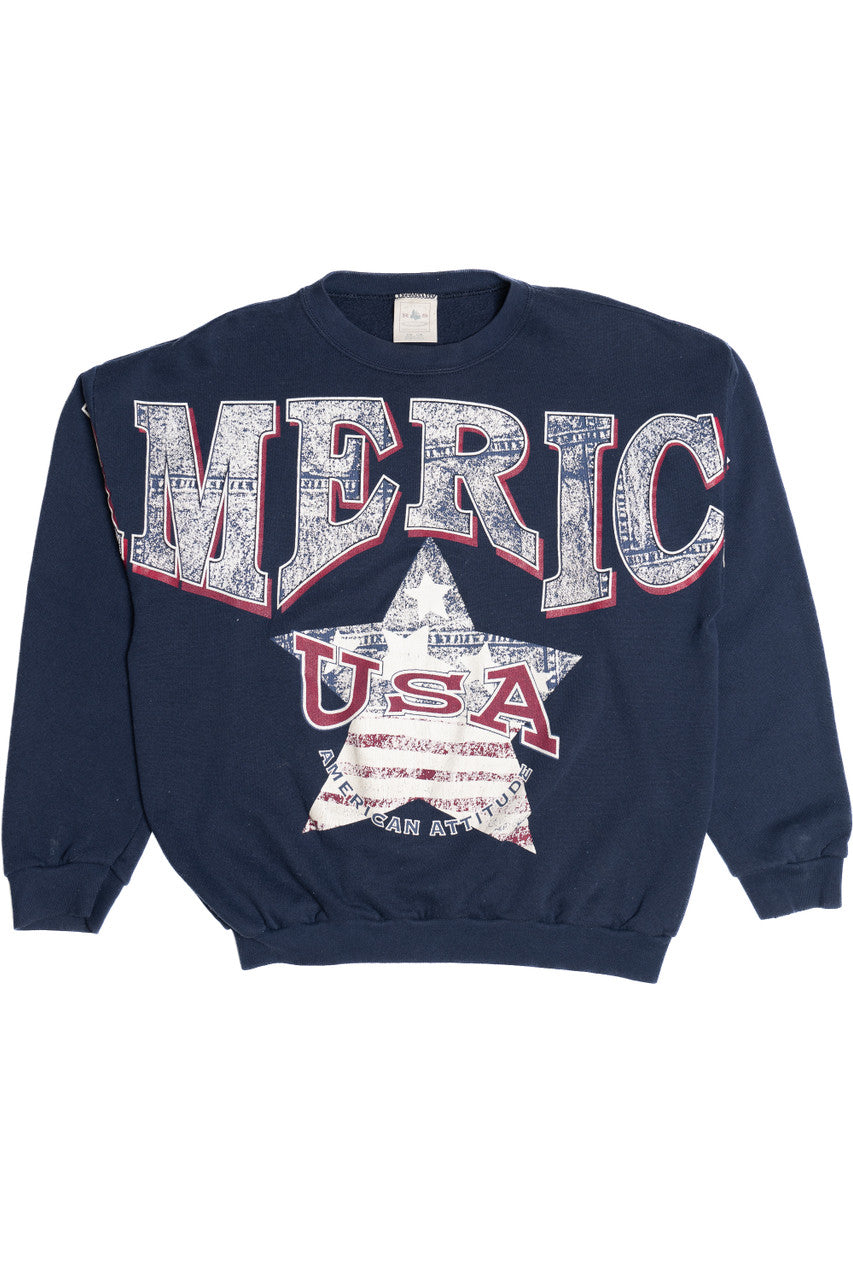 Vintage "America" USA Spellout Sweatshirt (1990s)