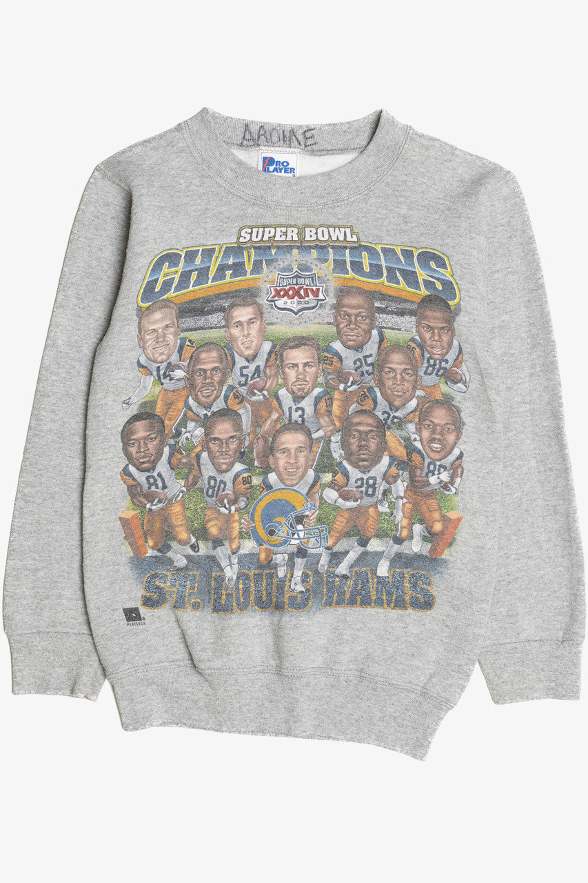 Vintage 2000 St. Louis Rams Super Bowl XXXIV Champions Pro Player Sweatshirt (2000s)