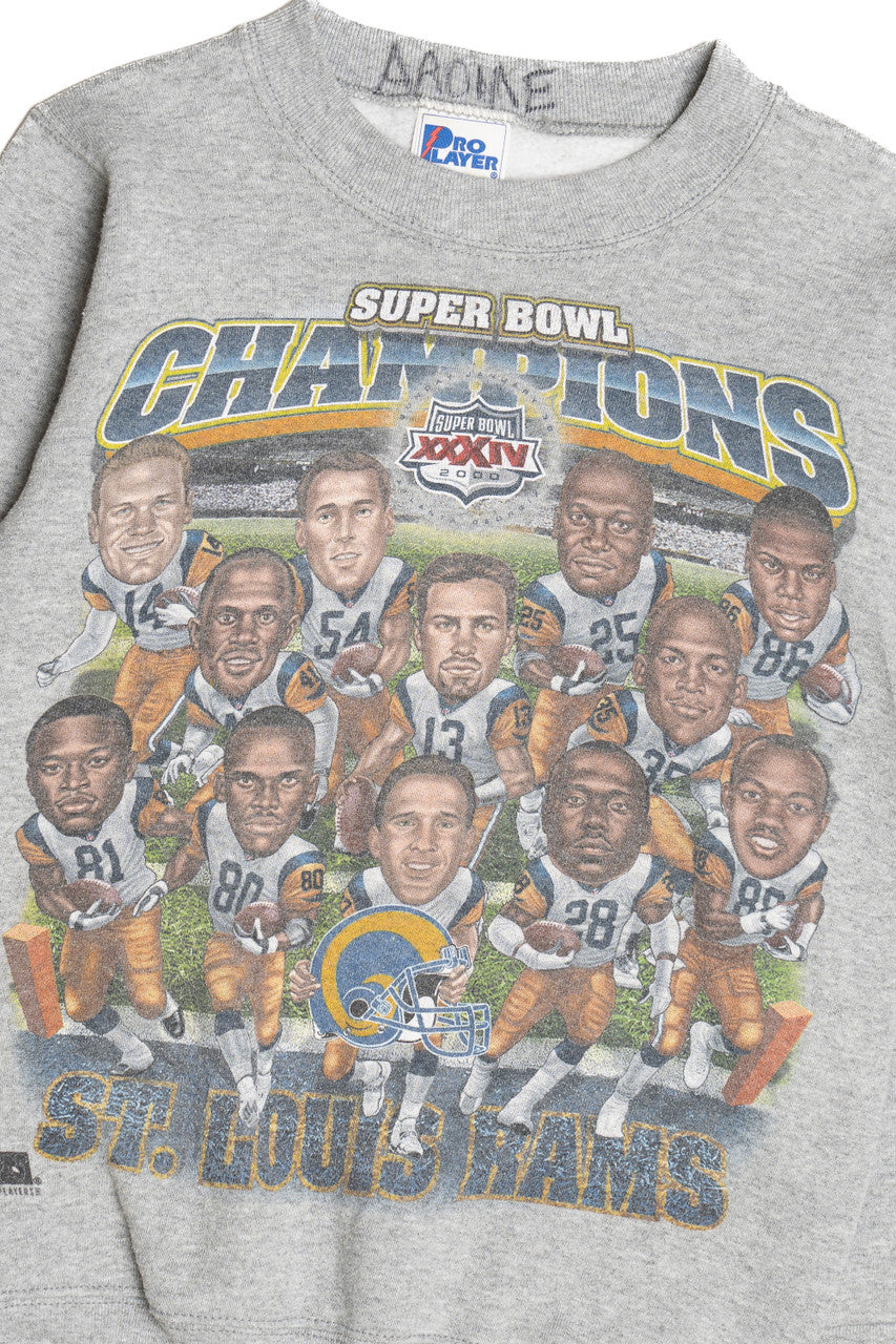 Vintage 2000 St. Louis Rams Super Bowl XXXIV Champions Pro Player Sweatshirt (2000s)
