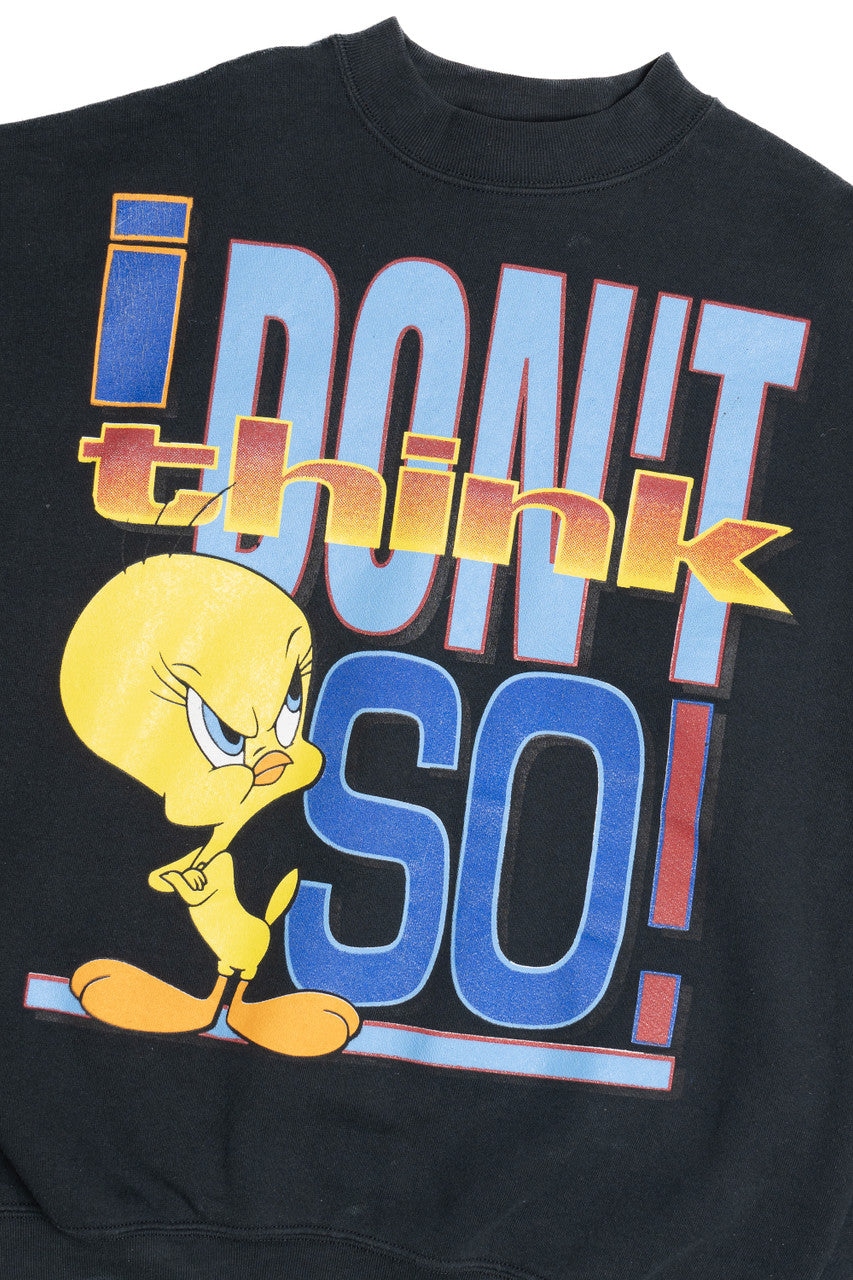 Vintage Looney Tunes Tweety Bird "I Don't Think So!" Sweatshirt (1990s)