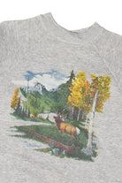 Vintage Moose In Forest Illustration Sweatshirt (1990s)