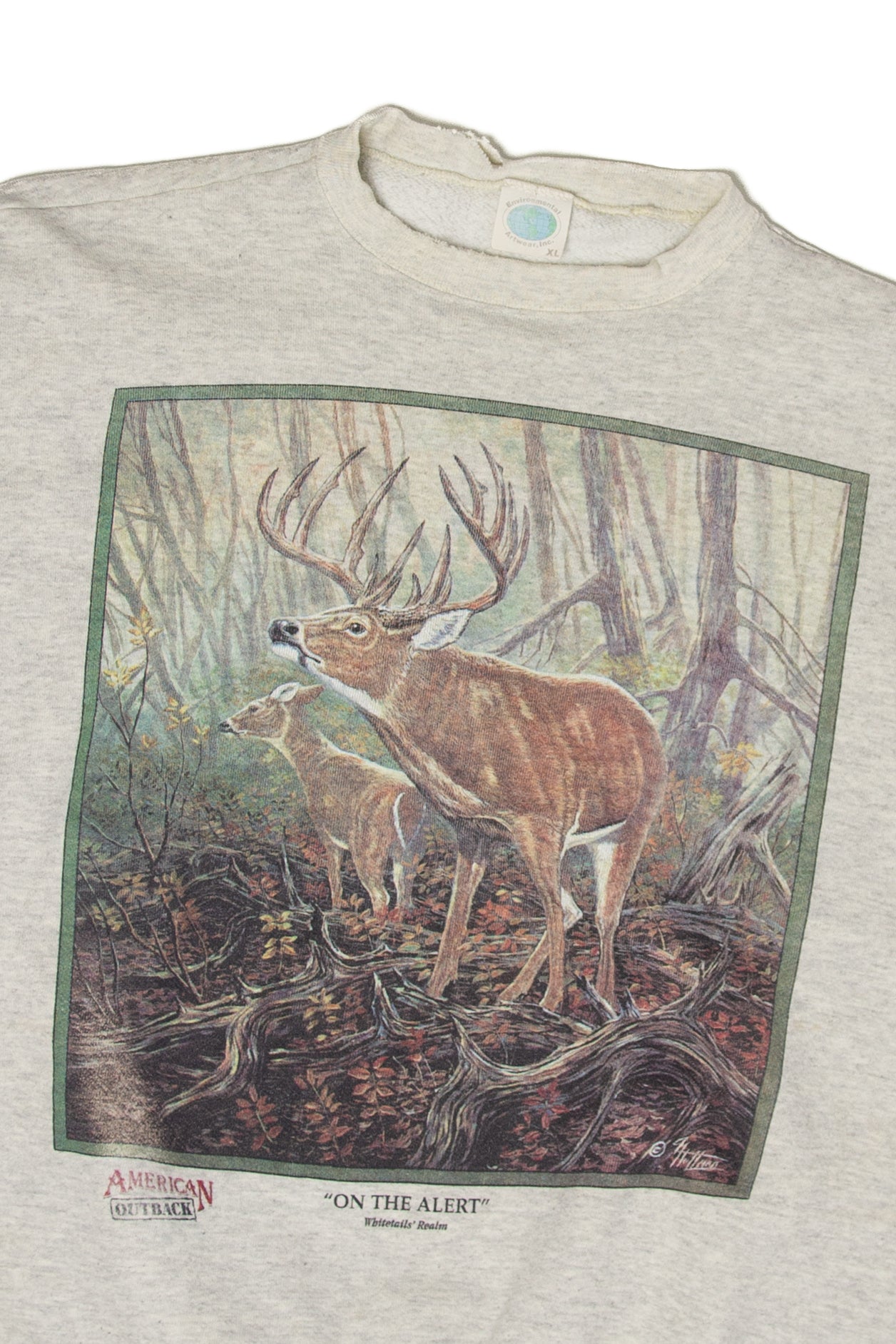 Vintage Deer In Forest "On The Alert" Sweatshirt (1990s)