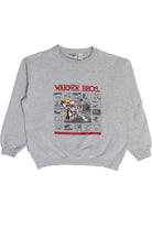 Vintage Distressed Looney Tunes "Warner Bros." Embroidered Sweatshirt (1990s)
