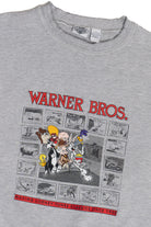 Vintage Distressed Looney Tunes "Warner Bros." Embroidered Sweatshirt (1990s)