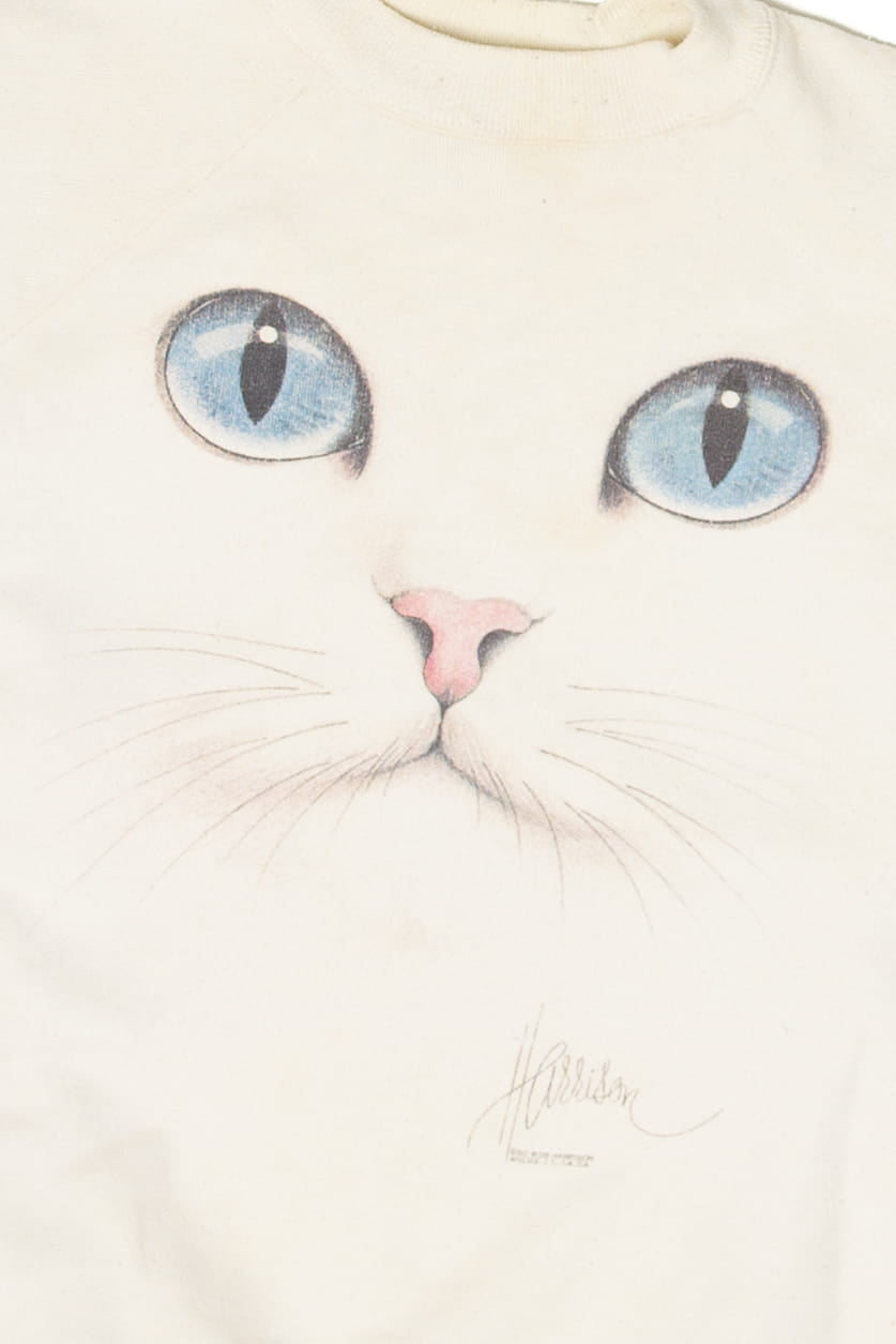 Vintage Cat Face Hanes Sweatshirt (1990s)