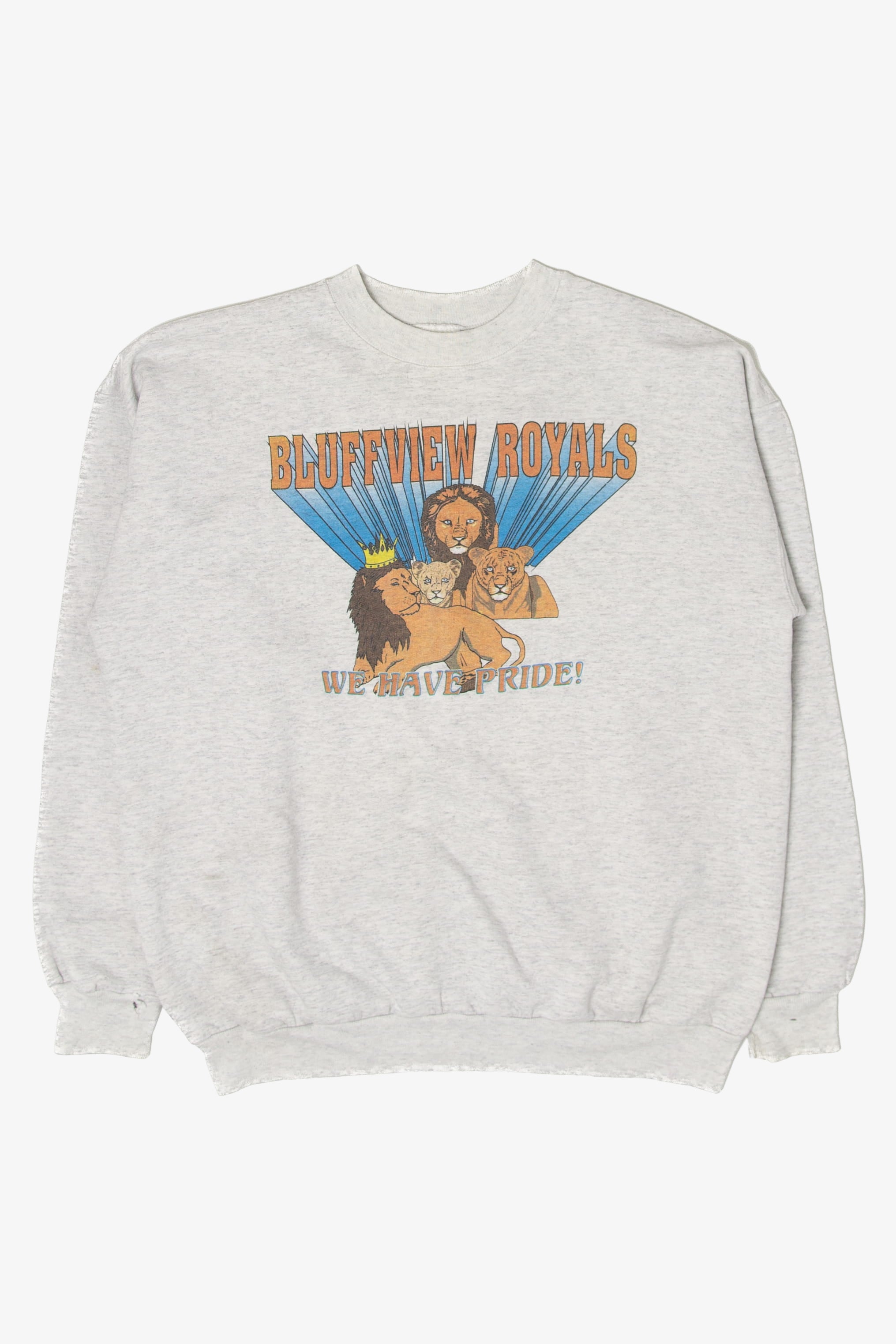 Vintage "Bluffview Royals We Have Pride!" Lions Sweatshirt (1990s)