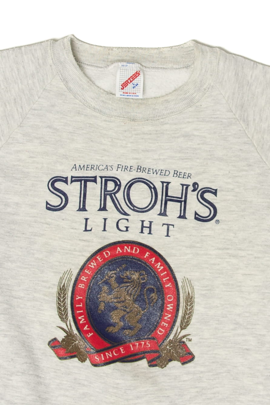 Vintage Stroh's Light Fire-Brewed Beer Sweatshirt (1990s)