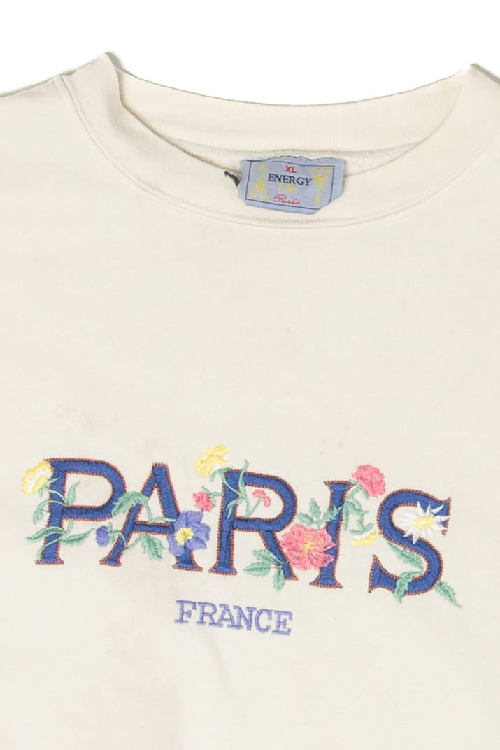 Vintage Embroidered Paris France Sweatshirt (1990s)