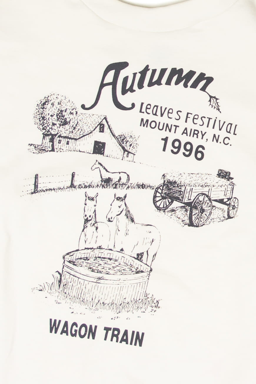 Vintage Autumn Leave Festival Wagon Trail Sweatshirt (1990s)