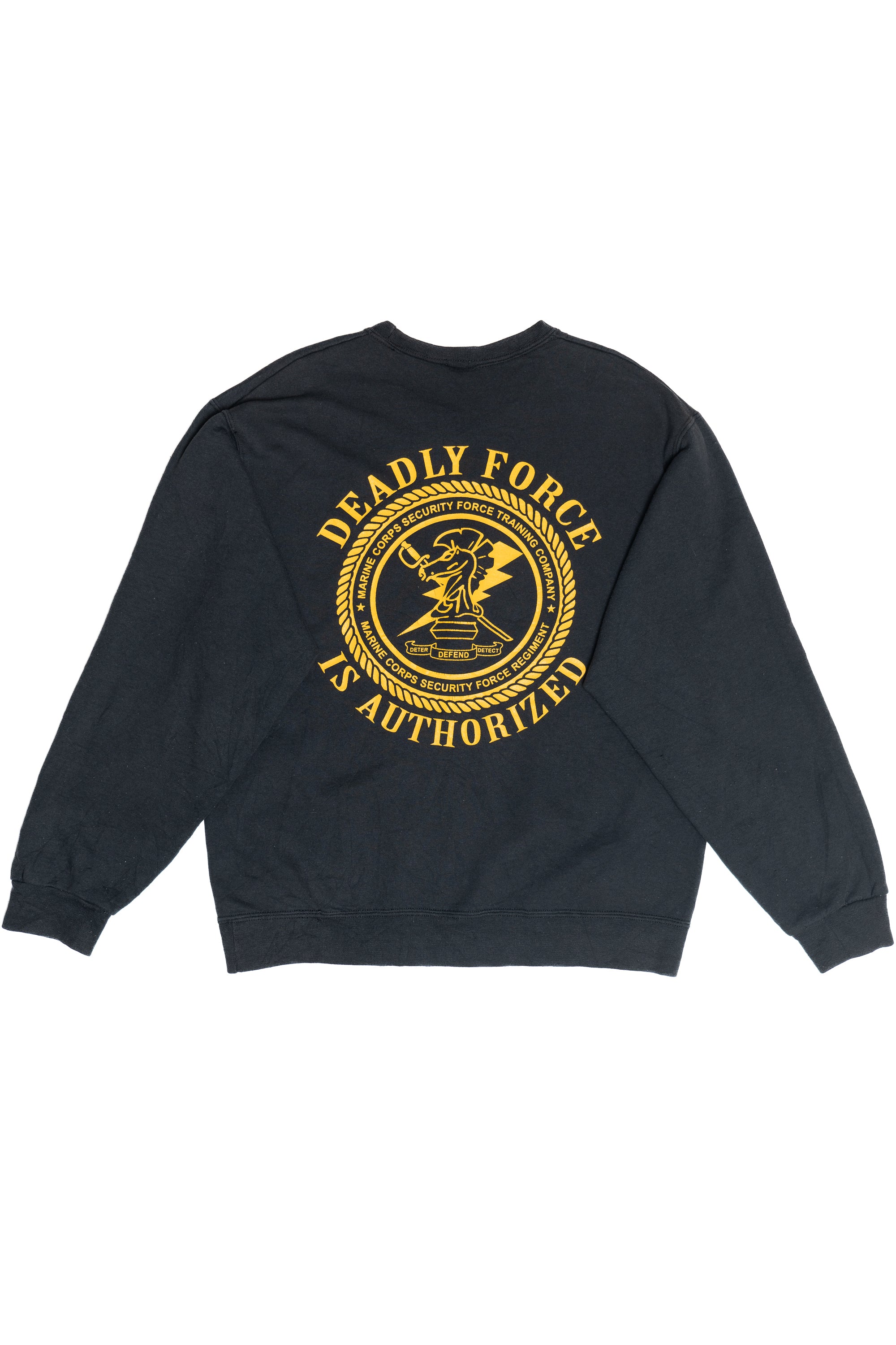 Vintage Marine Corps "Deadly Force Is Authorized" Sweatshirt (1990s)