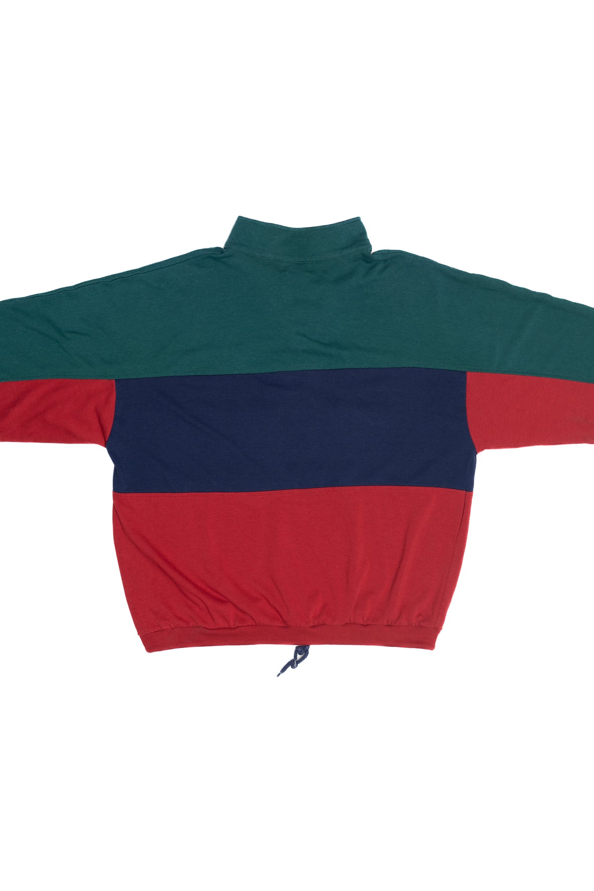 Vintage Color Block Embroidered Detail Quarter Zip Sweatshirt (1990s)