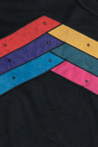 Vintage Suede-Like Zig Zag Applique Sweatshirt (1980s)