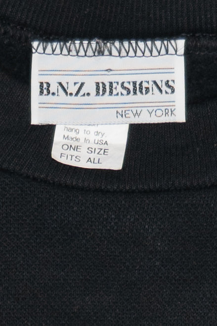 Vintage Suede-Like Zig Zag Applique Sweatshirt (1980s)