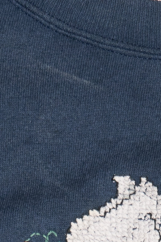 Vintage Hand Embroidered Cross Stitched Swans Sweatshirt (1990s)