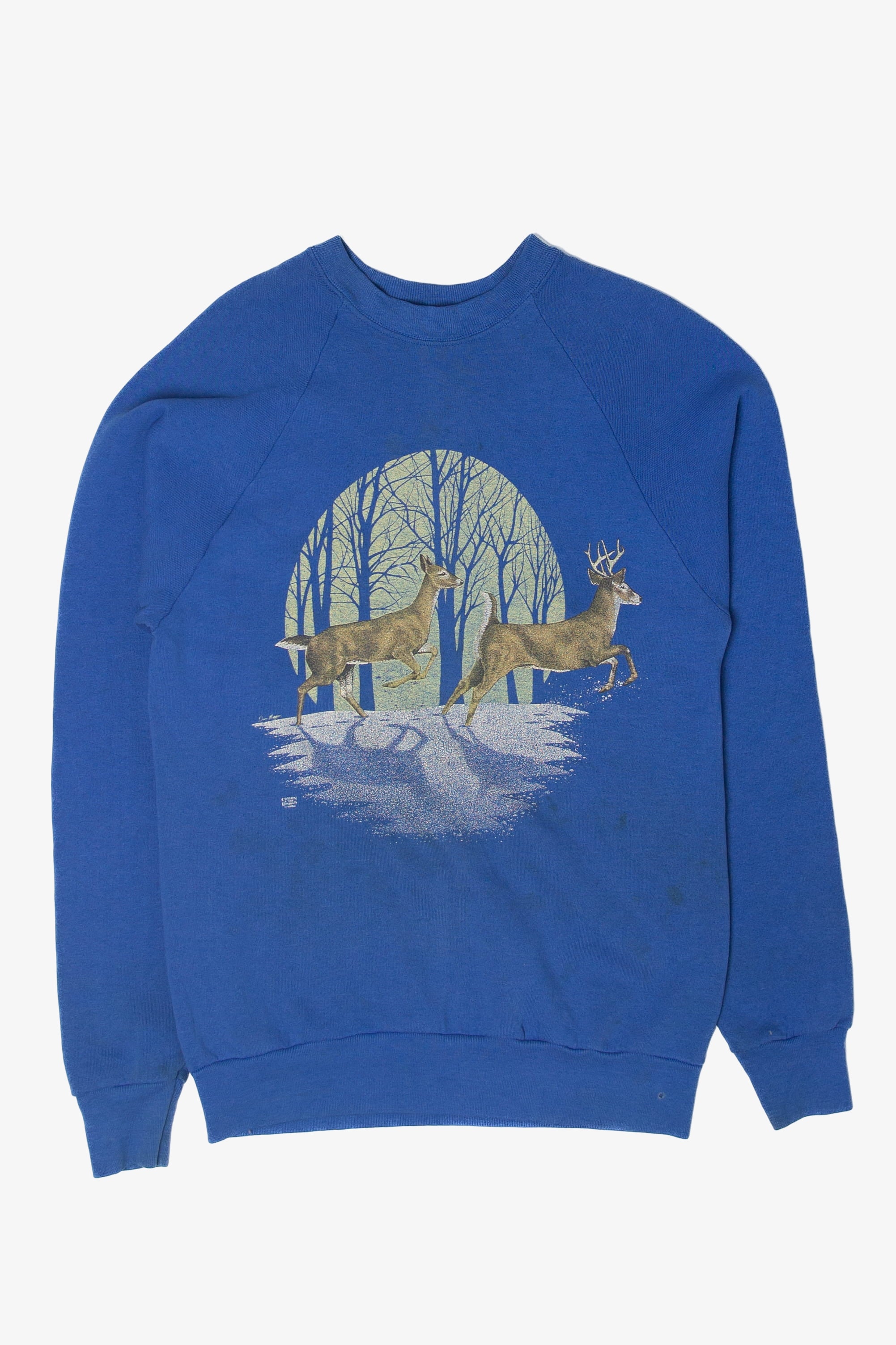 Vintage Deer In Forest Sweatshirt (1980s)