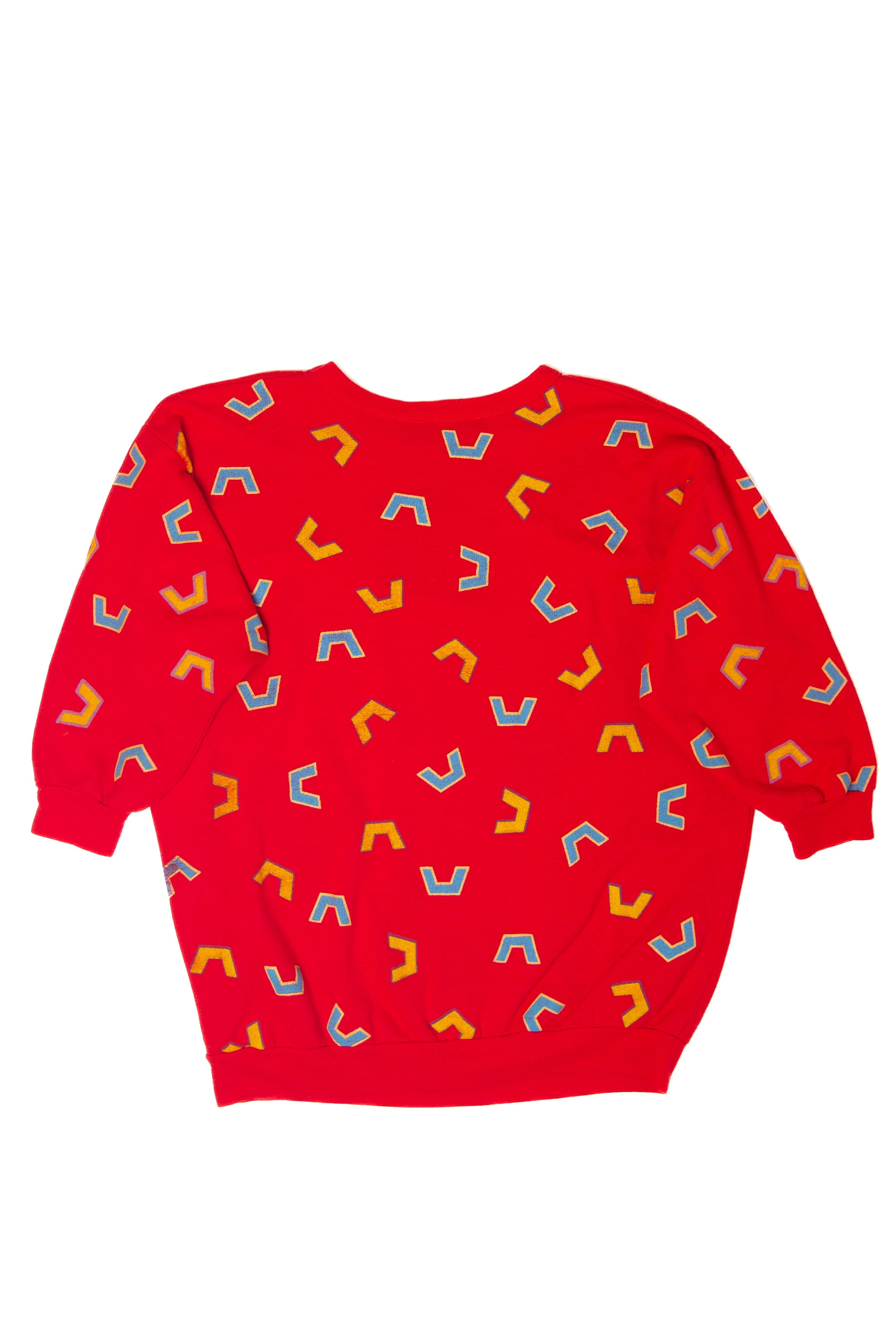Vintage Geometric 3/4 Sleeve Sweatshirt (1980s)