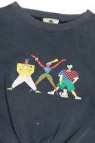 Vintage Oversized Cropped 80's Crew Sweatshirt (1990s)