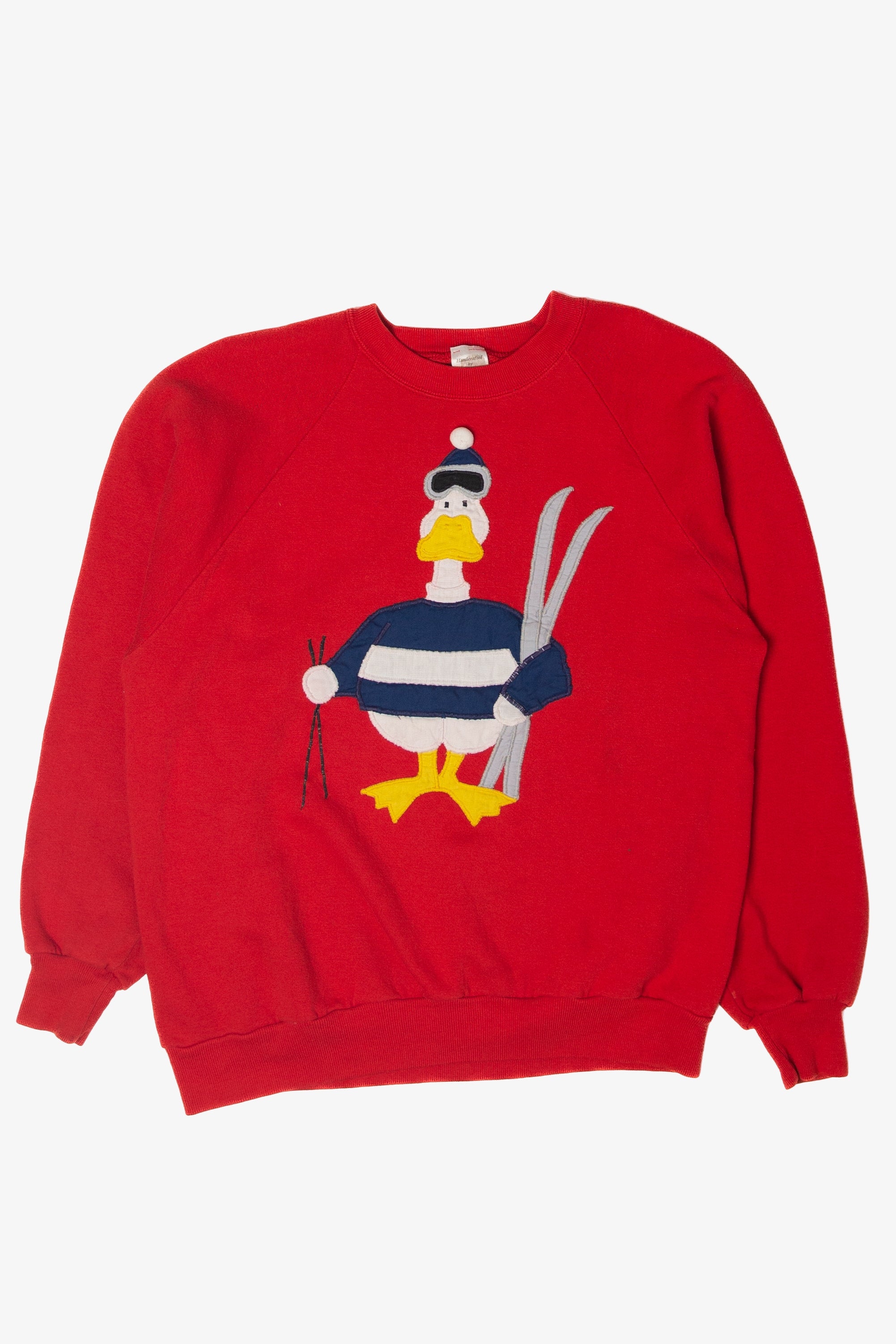 Vintage Duck With Ski Handcrafted Sweatshirt (1990s)