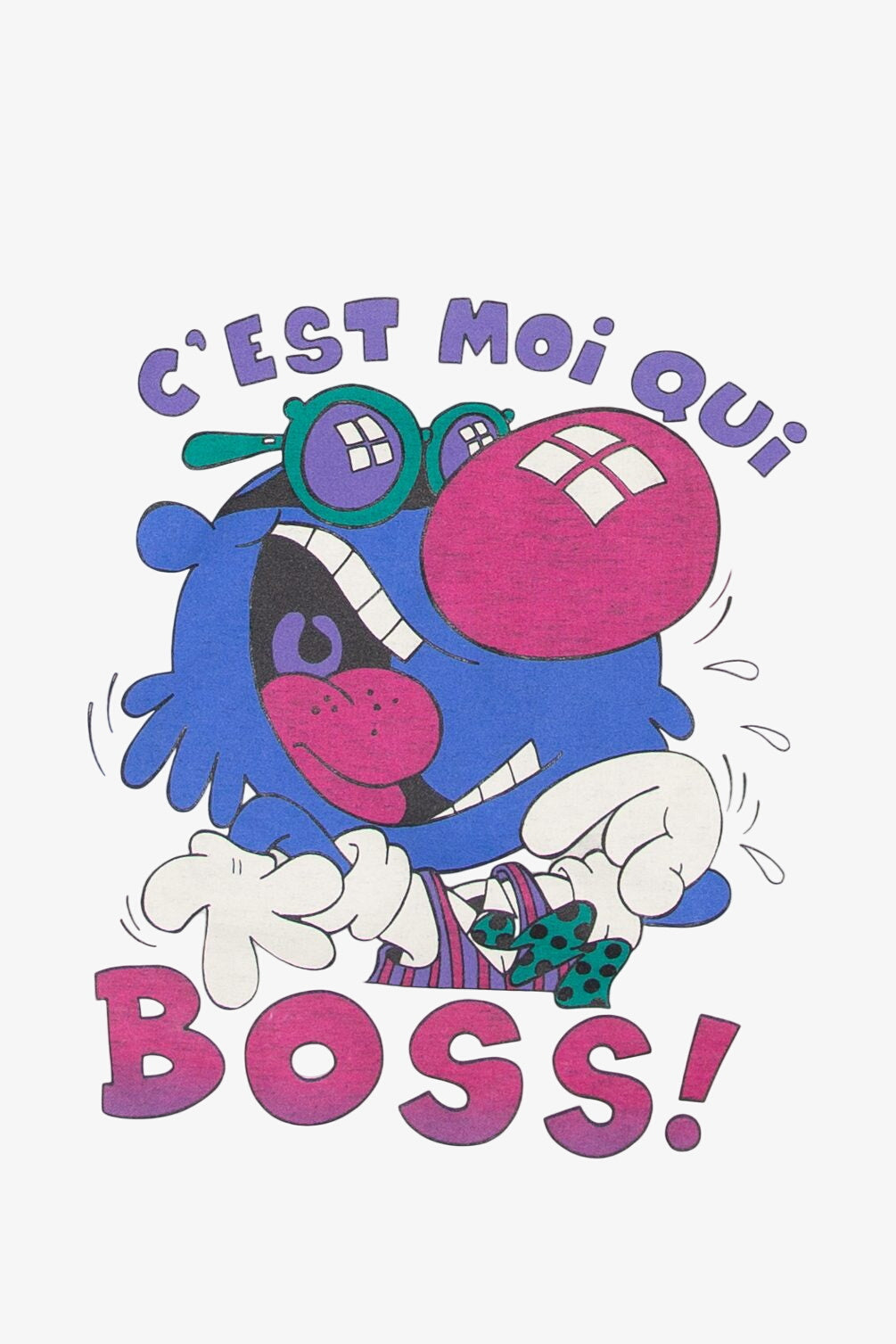 Vintage "C'est Moi Qui Boss!" Hooded Sweatshirt (1990s)