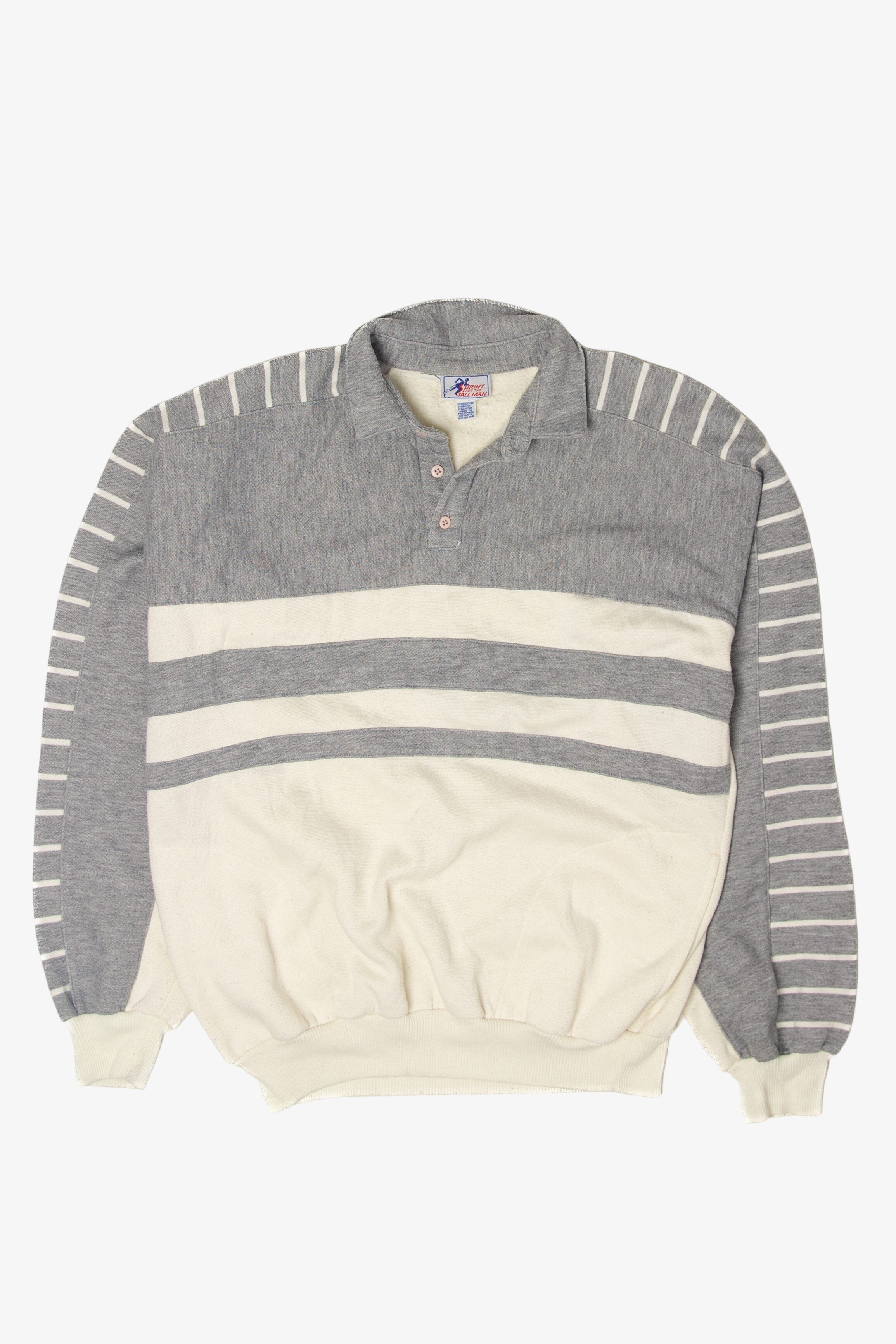 Vintage Sprint For The Tall Man Striped Sweatshirt (1990s)