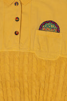 Vintage Yellow Cable Knit Pasta Sweatshirt (1990s)